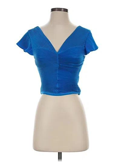 Pre-owned Express Short Sleeve Top Blue Sweetheart Neckline Tops