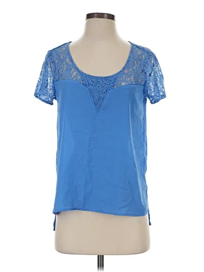 Pre-owned Express Short Sleeve Top Blue Sweetheart Neckline Tops