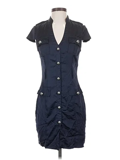 Pre-owned Express Short Sleeve Top Blue Sweetheart Neckline Tops
