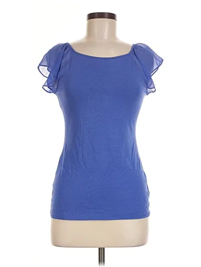 Pre-owned Express Short Sleeve Top Blue Sweetheart Neckline Tops
