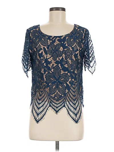 Pre-owned Express Short Sleeve Top Blue Sweetheart Neckline Tops