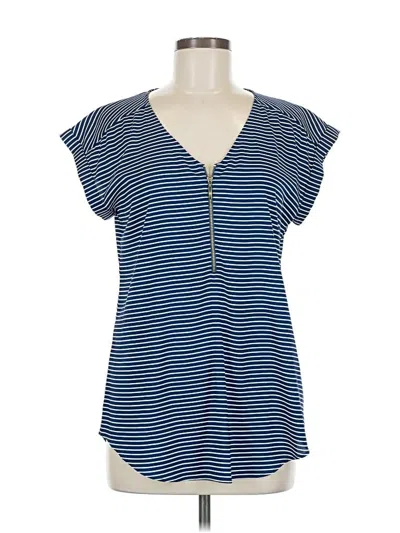 Pre-owned Express Short Sleeve Top Blue V Neck Tops