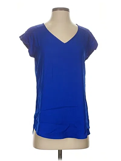Pre-owned Express Short Sleeve Top Blue V Neck Tops