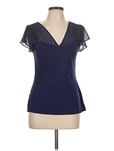 Pre-owned Express Short Sleeve Top Blue V Neck Tops