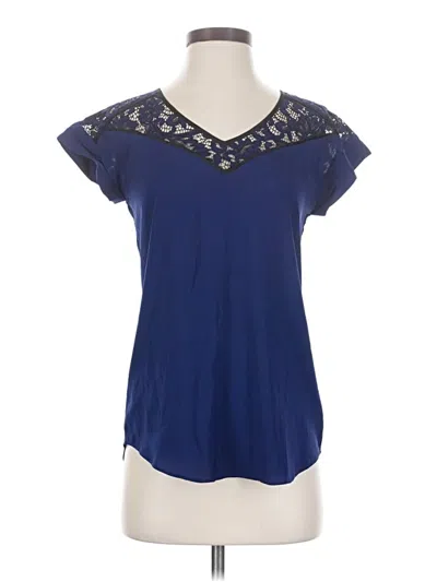Pre-owned Express Short Sleeve Top Blue V Neck Tops