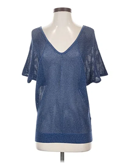Pre-owned Express Short Sleeve Top Blue V-neck Tops