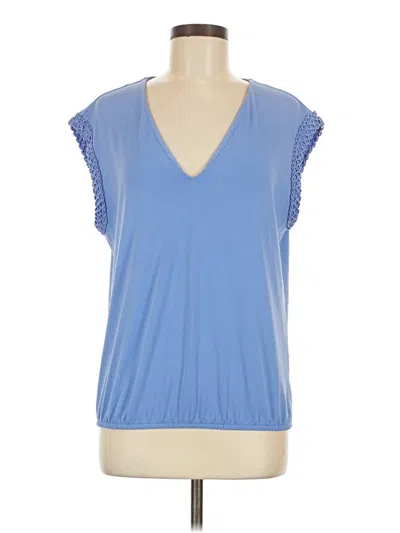 Pre-owned Express Short Sleeve Top Blue V-neck Tops