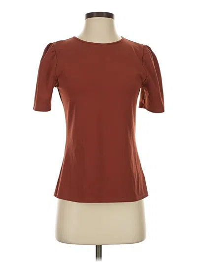 Pre-owned Express Short Sleeve Top Brown Crew Neck Tops