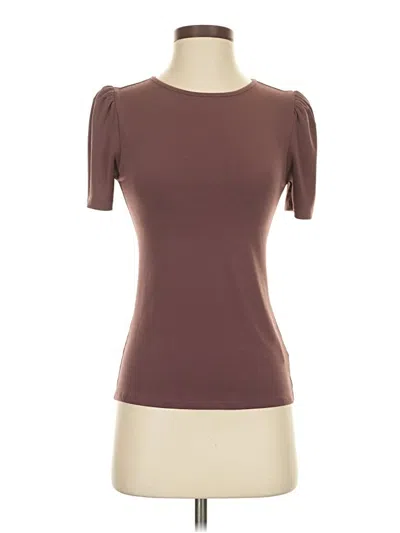 Pre-owned Express Short Sleeve Top Brown Keyhole Neckline Tops