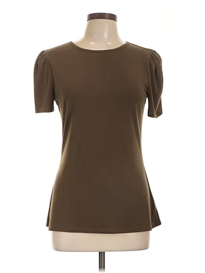 Pre-owned Express Short Sleeve Top Brown Scoop Neck Tops