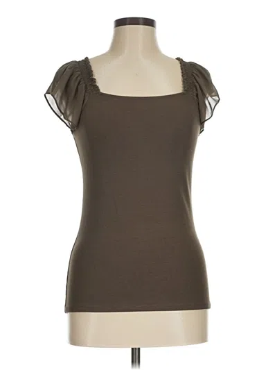 Pre-owned Express Short Sleeve Top Brown Sweetheart Neckline Tops