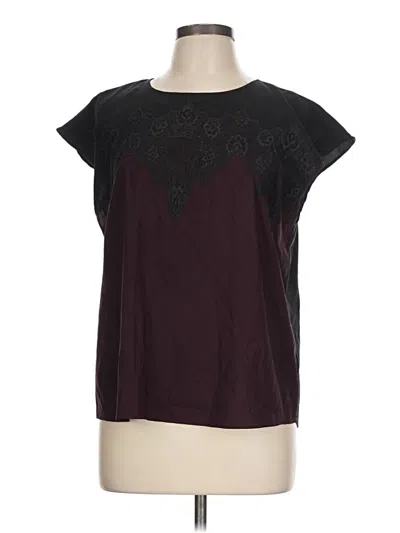 Pre-owned Express Short Sleeve Top Burgundy Crew Neck Tops
