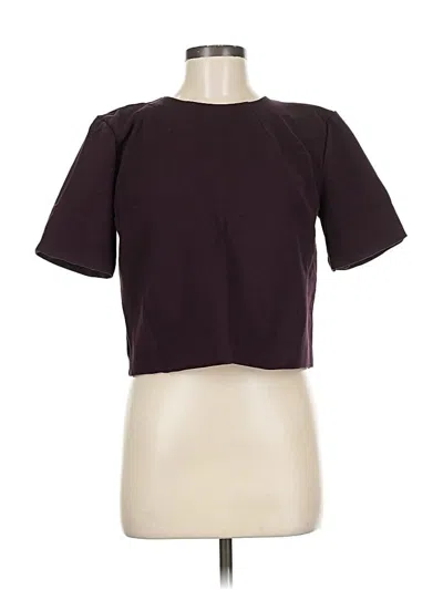 Pre-owned Express Short Sleeve Top Burgundy Keyhole Neckline Tops