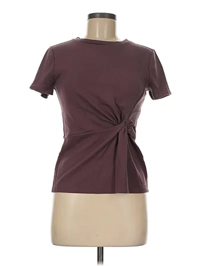 Pre-owned Express Short Sleeve Top Burgundy Keyhole Neckline Tops