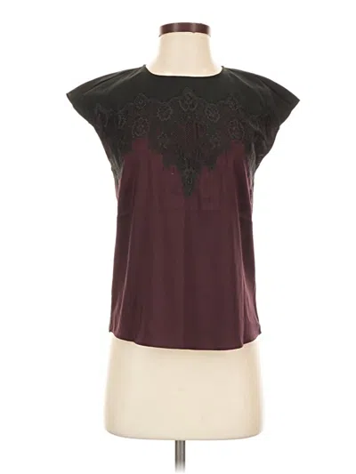 Express Short Sleeve Top Burgundy Keyhole Neckline Tops