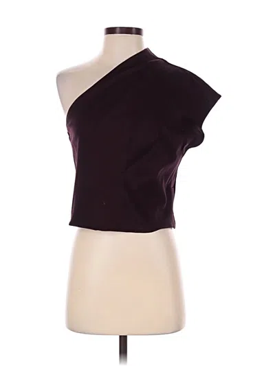 Pre-owned Express Short Sleeve Top Burgundy One Shoulder Neckline Tops