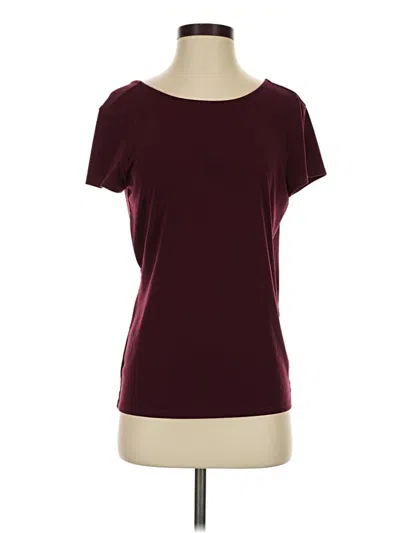 Pre-owned Express Short Sleeve Top Burgundy Scoop Neck Tops