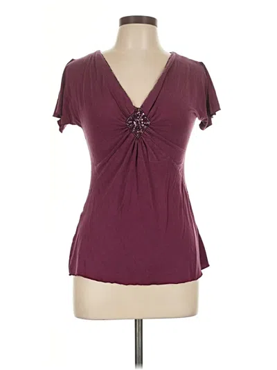 Pre-owned Express Short Sleeve Top Burgundy Sweetheart Neckline Tops
