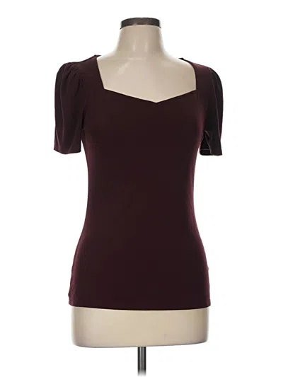 Pre-owned Express Short Sleeve Top Burgundy Sweetheart Neckline Tops