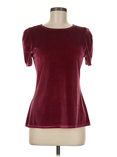 Pre-owned Express Short Sleeve Top Burgundy Sweetheart Neckline Tops