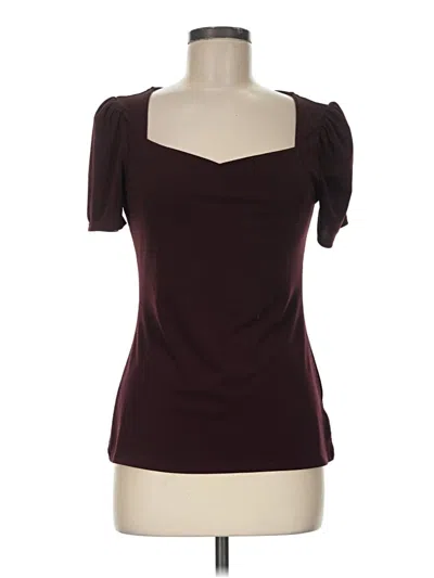 Pre-owned Express Short Sleeve Top Burgundy Sweetheart Neckline Tops