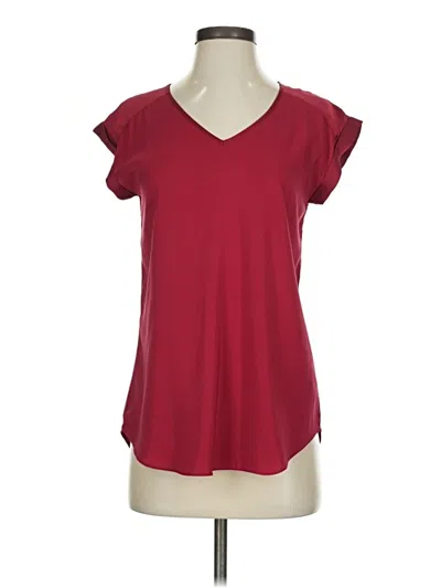Pre-owned Express Short Sleeve Top Burgundy V-neck Tops