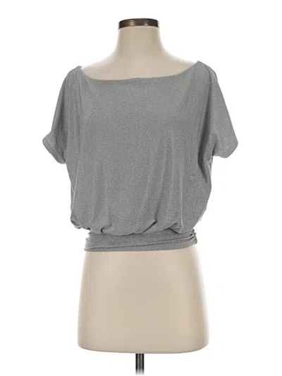 Pre-owned Express Short Sleeve Top Gray Boatneck Tops