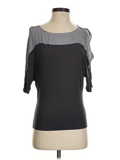 Pre-owned Express Short Sleeve Top Gray Cold Shoulder Neckline Tops