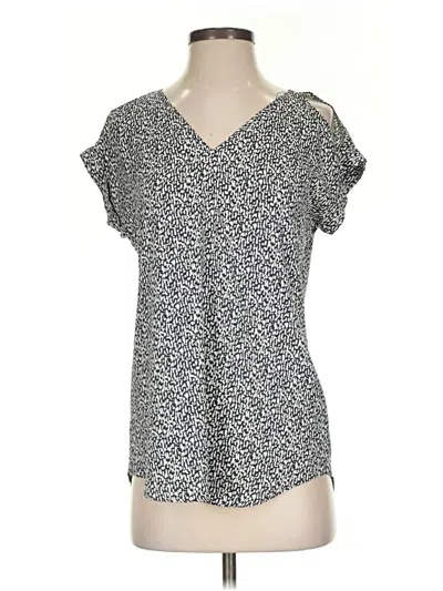 Pre-owned Express Short Sleeve Top Gray Cold Shoulder Neckline Tops