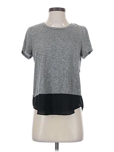 Pre-owned Express Short Sleeve Top Gray Crew Neck Tops