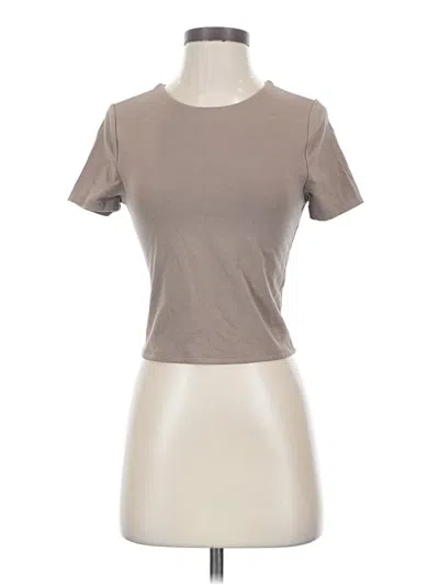 Pre-owned Express Short Sleeve Top Gray Crew Neck Tops