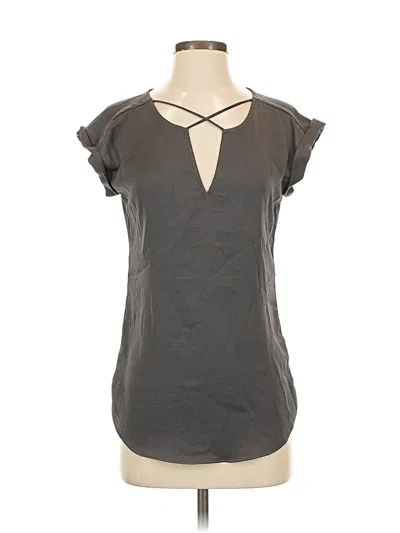 Pre-owned Express Short Sleeve Top Gray Keyhole Neckline Tops