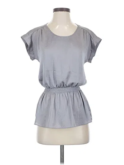 Pre-owned Express Short Sleeve Top Gray Keyhole Neckline Tops