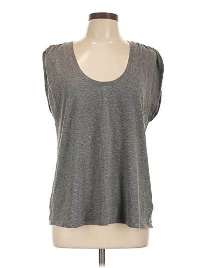 Pre-owned Express Short Sleeve Top Gray Scoop Neck Tops