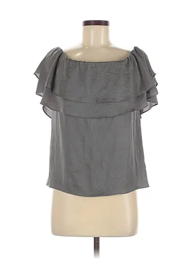 Pre-owned Express Short Sleeve Top Gray Strapless Neckline Tops