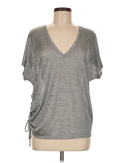 Pre-owned Express Short Sleeve Top Gray V Neck Tops