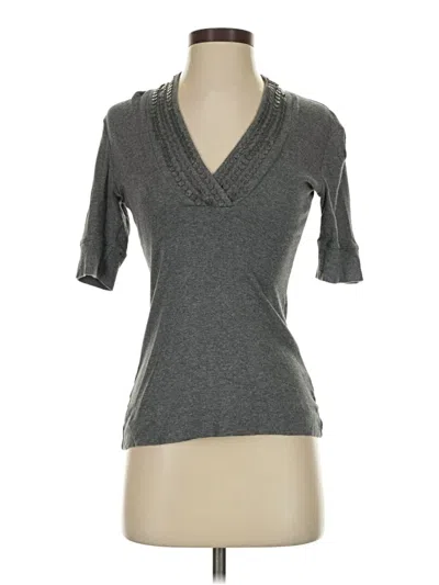 Pre-owned Express Short Sleeve Top Gray V Neck Tops