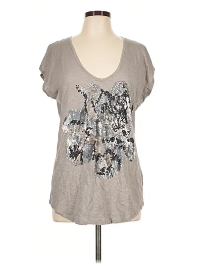 Pre-owned Express Short Sleeve Top Gray V-neck Tops