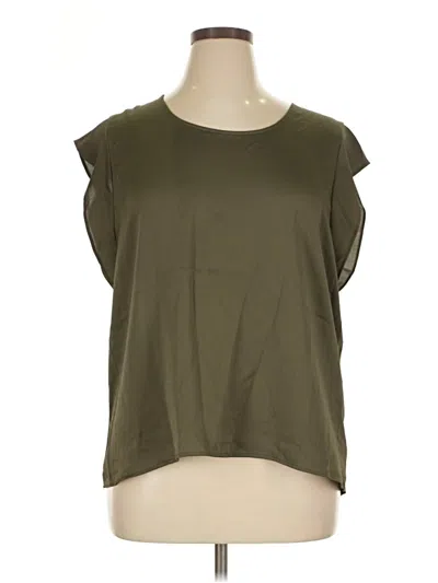Pre-owned Express Short Sleeve Top Green Boatneck Tops