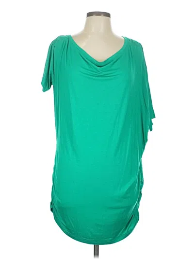 Pre-owned Express Short Sleeve Top Green Cowl Neck Tops