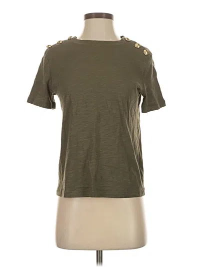 Pre-owned Express Short Sleeve Top Green Crew Neck Tops