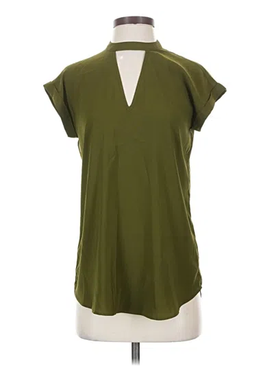 Pre-owned Express Short Sleeve Top Green Keyhole Neckline Tops