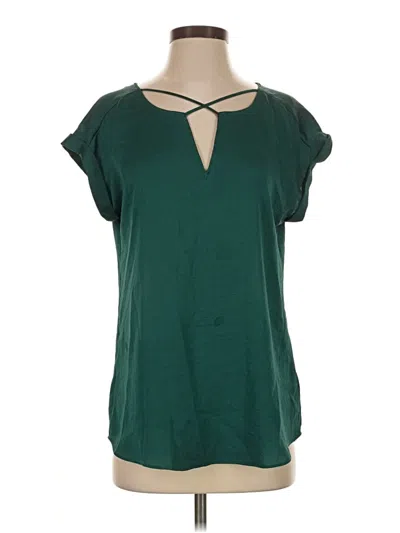 Pre-owned Express Short Sleeve Top Green Keyhole Neckline Tops