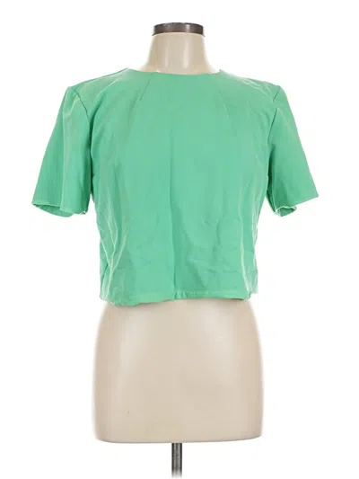 Pre-owned Express Short Sleeve Top Green Keyhole Neckline Tops