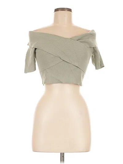 Pre-owned Express Short Sleeve Top Green Strapless Neckline Tops
