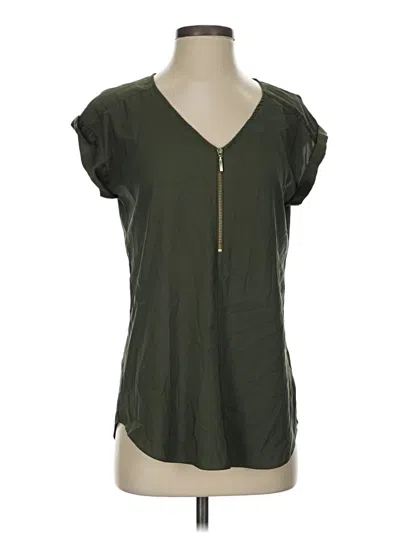 Pre-owned Express Short Sleeve Top Green V Neck Tops