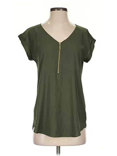 Pre-owned Express Short Sleeve Top Green V Neck Tops