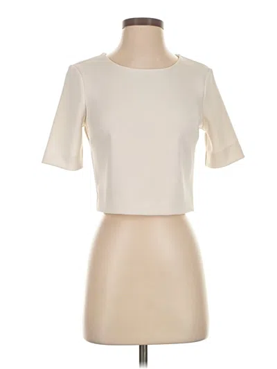 Pre-owned Express Short Sleeve Top Ivory Boatneck Tops In White