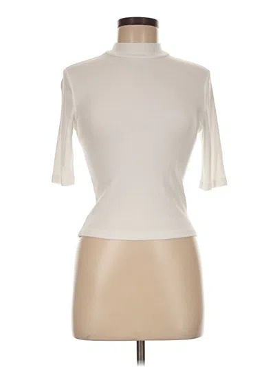 Pre-owned Express Short Sleeve Top Ivory Turtleneck Tops