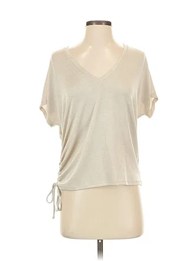 Pre-owned Express Short Sleeve Top Ivory V Neck Tops In White